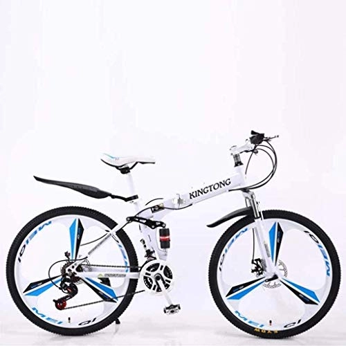 Vélos pliant : MJY Vélo VTT Vélos pliants, 27 vitesses Double frein à disque Suspension intégrale antidérapante, cadre en aluminium léger, fourche à suspension ， Multicolore 7-2, 26 pouces