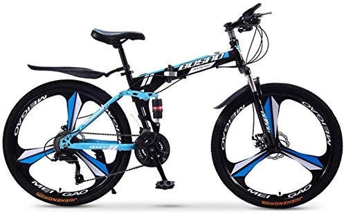 Vélos pliant : MJY Vélo VTT, vélos pliants en acier au carbone de 24 pouces, vélo adulte à vitesse variable à double choc, roue intégrée à 3 couteaux 6-24), 24 pouces (24 vitesses)