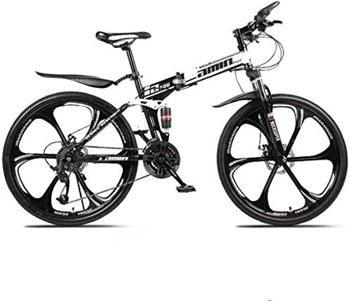 Vélos pliant : MJY Vélos pliants de vélo de montagne, 26 pouces 21 vitesses Double frein à disque Suspension complète antidérapante, cadre en aluminium léger, fourche à suspension 7-14