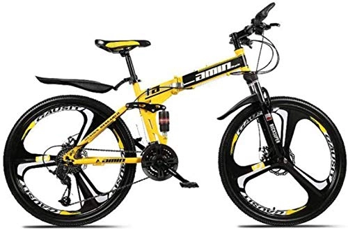 Vélos pliant : MJY Vélos pliants de vélo de montagne, 26 pouces, frein à disque double 24 vitesses, suspension complète, antidérapant, cadre léger, fourche à Suspension 7-10, Y 2