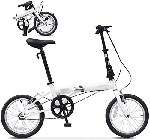 Vélos pliant : MJY Vélos vélo pliable 16 pouces, vélo pliant, vélo de banlieue léger unisexe, vélo vtt 5-27, blanc