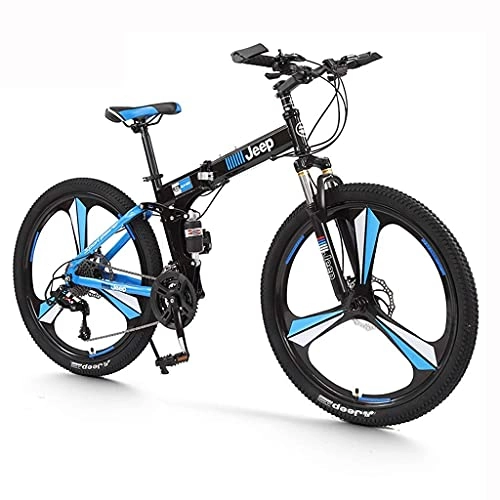 Vélos pliant : Mountain Trail Bike Pro Bike Système de Pliage Vélo Pliant de Montagne Vélo de Ville, Vélo de Montagne pour Hommes 24 Vitesses 26 Pouces Pédales de Vélo de Neige (Couleur : Bleu) fengong (Couleur : Bl