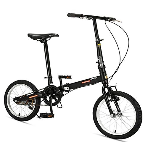Vélos pliant : NENGGE 16" Vélo Pliant, Acier Haute Teneur en Carbone Léger Vélo Pliable, Mono-Vitesse Mini Bicyclette Pliable, Simple à Transporte, Noir