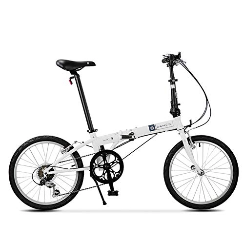 Vélos pliant : NENGGE Vélo Pliant, Adulte 20" 6 Vitesses Vitesse Variable Bicyclette Pliable, Siège Ajustable, Ultra léger Simple à Transporte Vélo de Ville Pliant, Blanc