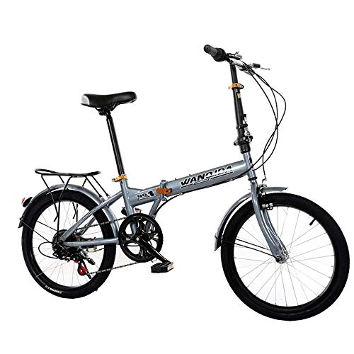 Vélos pliant : Nobran Vélo pliable à vitesse variable de 50, 8 cm pour adultes de voyage, vélo de voyage pliable pour les navetteurs, support de transport et sac de rangement en nylon épais, gris, 50, 8 cm