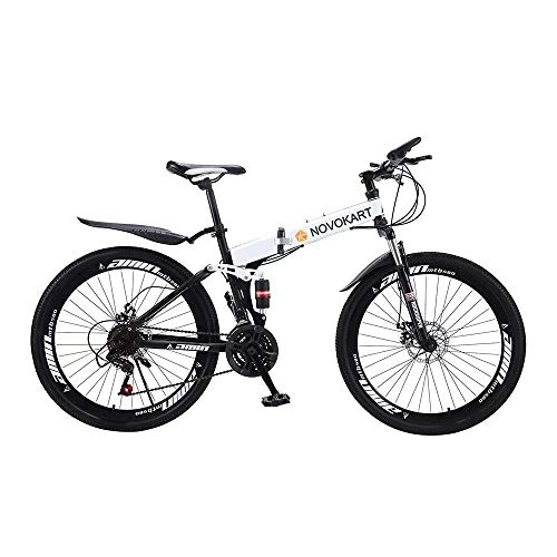 Vélos pliant : Novokart-Roue de Sport Pliable / VTT 24 Pouces à Rayons, Blanc