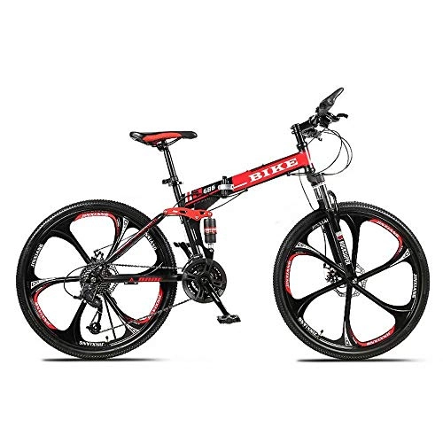 Vélos pliant : Novokart-Sports Pliables / vélo de Montagne 26 Pouces 6 Roue de Coupe, Rouge