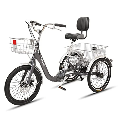 Vélos pliant : OHHG Tricycle Pliable Cruiser Bikes Trikr Bike Adulte Tricycle Pliable Cadre en Acier au Carbone Shopping Exercice Loisirs avec Panier Grande Taille (Taille: Noir)