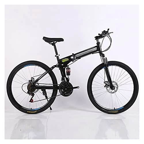 Vélos pliant : paritariny Complete Cruiser Bikes, Vélo de Montagne Vélo 24 et 26 Pouces 24 / 27 / 30 Vitesse Pliante Vélo Vélo Adulte Double Disque Vélo Vélo Vélo Vélo (Color : Black, Size : 21)