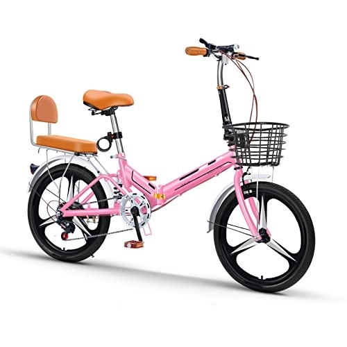 Vélos pliant : Petit Vélo Portable, Velo Pliable, Vitesse Variable Voiture D'étudiant De Vélo Pliant Femelle Adulte pour Adultes 20 Pouces, Rose