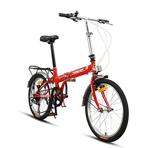Vélos pliant : Petit vélo Vélo Pliant étudiant Adulte Universel vélo Trajets vélo Portable vélo de Ville Manned Mini vélos sécurité (Color : Red)