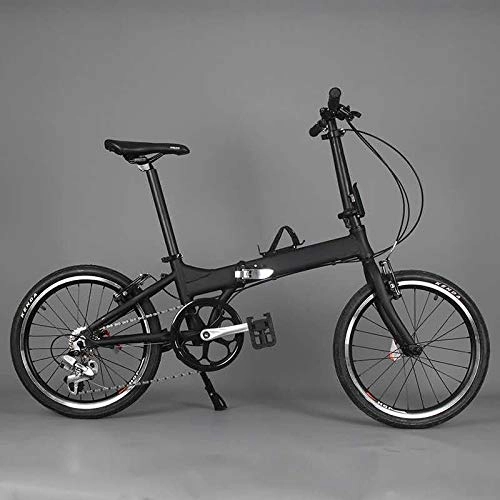Vélos pliant : Pratique Vélo Pliante de 20 Pouces avec V Brakes 8 Vitesses Mini-vélos Alliage d'alliage en Alliage d'aluminium Pliant vélo Pliante Haute qualité (Color : Black, Size : 8 Speed)