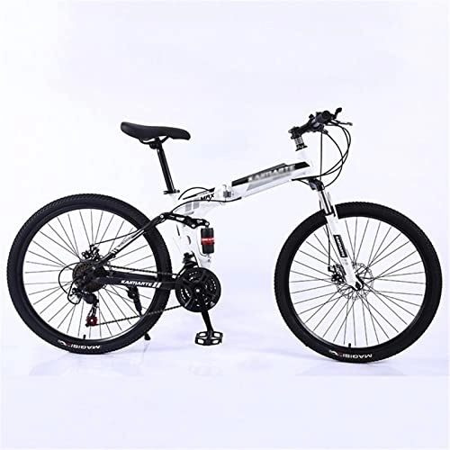 Vélos pliant : QCLU Vélo de Montagne Pliante 24 / 26 Pouces Mini Pliant légère vélo Adulte Bicyclette Petit vélo portatif, Trekking vélo Homme vélo vélo, 21 Vitesses (Color : White, Taille : 26 inch)