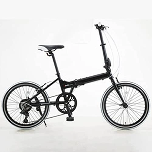 Vélos pliant : Qian Vélo pliant en aluminium Shimano 7 vitesses 20" (Noir)