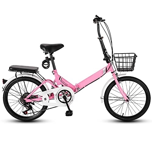 Vélos pliant : SLDMJFSZ Vélo Pliant, 20 Pouces Bicyclette Pliable Vélo d'équitation en Alliage d'aluminium, Vélo Pliant Ultra-léger pour Hommes et Femmes, Rose