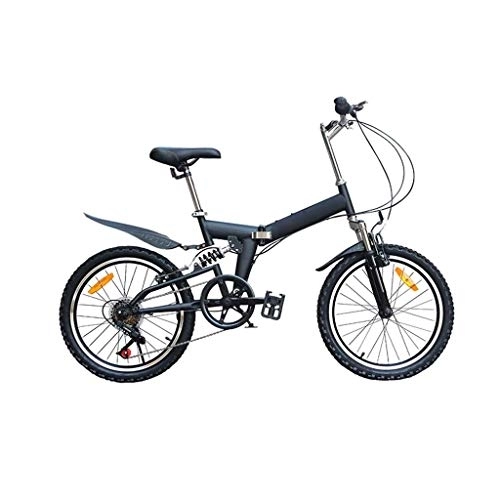 Vélos pliant : Ssrsgyp Vélo Pliant 6 Vitesses Portable Vélo De Mobilité Urbaine Avant Et Arrière V-Frein en Alliage D'aluminium Cadre VTT Pneus Antidérapants (Color : Black)