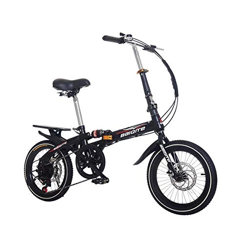 Vélos pliant : Ti-Fa Vélos pliants 20 Pouces Mini Portable étudiant vélo Pliable pour Hommes Femmes Poids légers Pliant Vitesse Damping vélo, Noir, Spoke Wheel