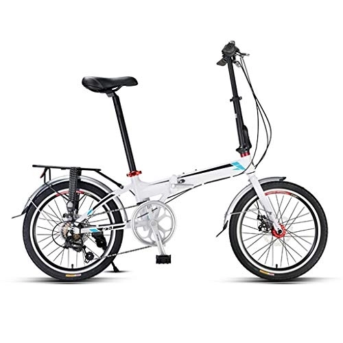 Vélos pliant : TYXTYX Vélo Pliant, Vélo 20 Pouces Roue, Ultra-léger Portable for Adultes Hommes Femmes Compact, Sièges Vélos for Le Confort, Cadre en Alliage, Blanc