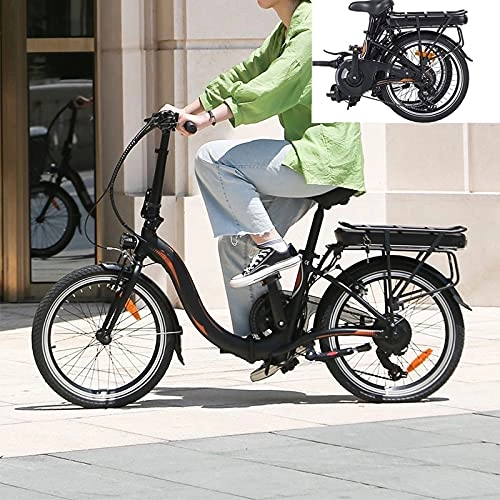 Vélos pliant : VTT Electrique Homme Conduisez à Une Vitesse maximale de 25 km / h Velo Femme Adulte Capacité de la Batterie Lithium-ION (AH) 10AH Vlo Pliable Jusqu Dimension des pneus 20 Pouces, Noir