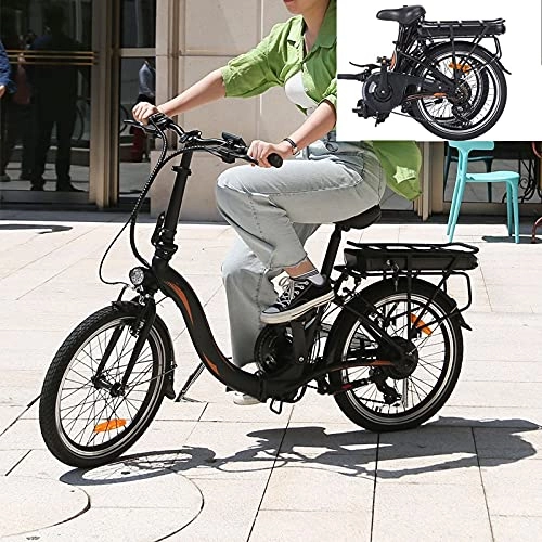 Vélos pliant : VTT Electrique Homme Conduisez à Une Vitesse maximale de 25 km / h Vélos électriques Capacité de la Batterie Lithium-ION (AH) 10AH Velo Pliant Electrique Dimension des pneus 20 Pouces, Noir
