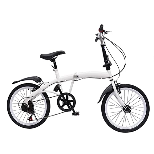 Vélos pliant : Vélo adulte pliable 7 vitesses 50, 8 cm Double frein V Béquille robuste (blanc)