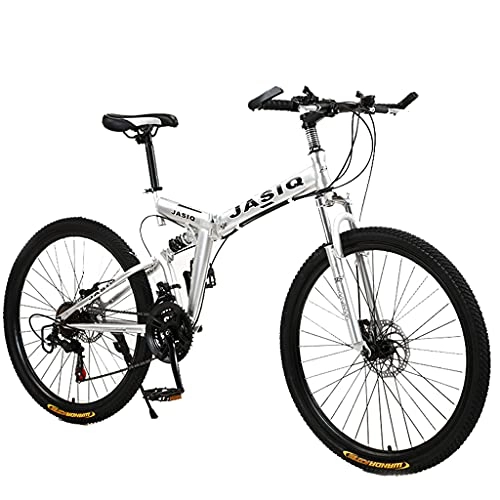 Vélos pliant : Vélo de montagne pliable (21 vitesses, 24 pouces, 26 pouces, blanc, noir, rouge, vert et bleu), vélo de montagne pour étudiant adulte à vitesse variable, frein à double disque, vélo amortisseur