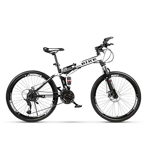 Vélos pliant : Vélo de Montagne Pliable 24 / 26 Pouces, vélo VTT avec Roue à Rayons, Blanc