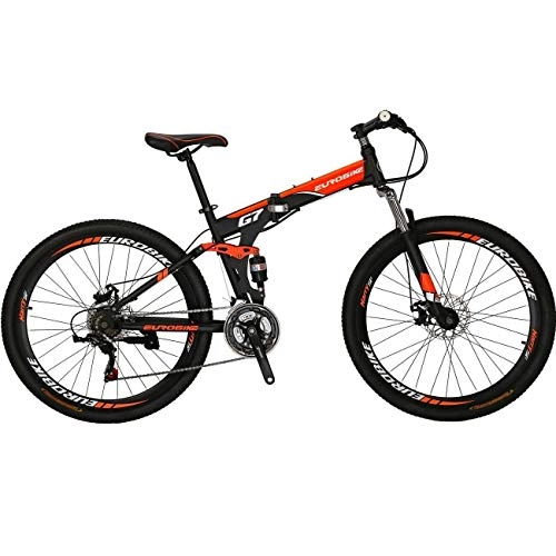 Vélos pliant : Vélo de Montagne Pliant 27, 5 Pouces pour Hommes et Femmes 17 Pouces Cadre vélo Adulte (Orange)
