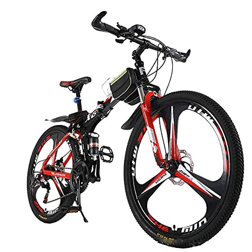 Vélos pliant : Vélo de montagne pliant, vélo de 26 pouces à 3 couteaux à une roue et 24 vitesses, vélos tout-terrain en acier à haute teneur en carbone, conception d'absorption des chocs, pour le sport en plein air