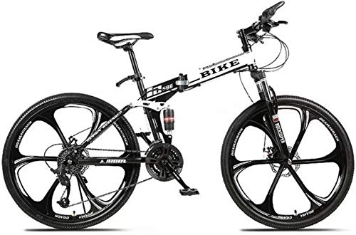 Vélos pliant : Vélo de montagne pour hommes, VTT 24 / 26 pouces Vélo de montagne pliable avec cadre de bouilloire Siège réglable Vélo de montagne semi-rigide en acier à haute teneur en carbone, changement de