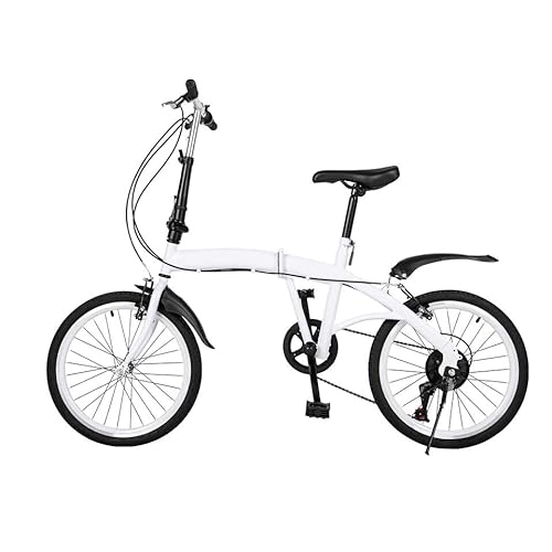 Vélos pliant : Vélo de ville pliable blanc de 50, 8 cm, facile à installer, 7 vitesses pour routes accidentées, routes boueuses, prairies, routes de montagne, zones sablonneuses, zones humides