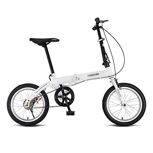 Vélos pliant : Vélo Pliable 16 Pouces Vélo Ultra Light Vélos Portables Vélos Étudiants (Color : Blanc, Size : 16 inches)