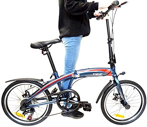 Vélos pliant : Vélo pliable, 50, 8 cm, confortable, léger, 7 vitesses, freins à disque 1, 6 m, unisexe (blanc)