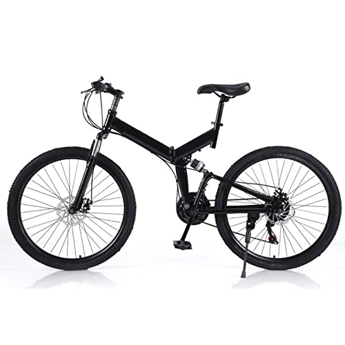 Vélos pliant : Vélo pliant pour adulte 26" VTT camping noir poids de charge 150 kg vélo adolescent frein à disque vélo