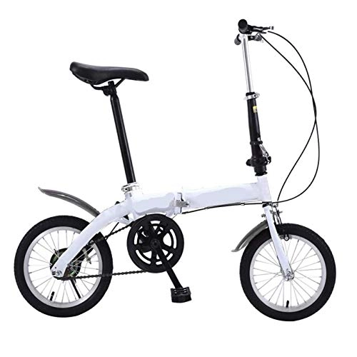 Vélos pliant : Vélo Pliante Premium en 14 Pouces, Mini légère vélo Pliable Petit, vélo Portable étudiant Adulte, Mini légère vélo de vélo de vélo de vélo Pliable (Color : White)