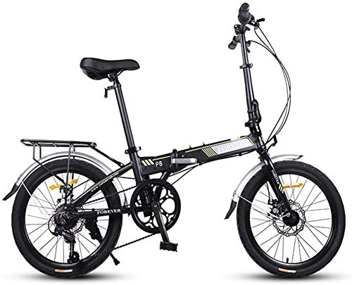 Vélos pliant : Vélo Vélo Pliant, Adultes Femmes LÉGER Pliable vélo, 20 Pouces 7 Vitesse Mini Vélos, Cadre renforcé vélo de Banlieue, Cadre en Aluminium, Orange (Color : Black)