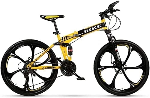 Vélos pliant : Vélos de montagne pliables, VTT semi-rigide 24 / 26 pouces avec cadre de bouilloire Siège réglable en acier à haute teneur en carbone pour femmes, hommes, filles, garçons, changement de vitess
