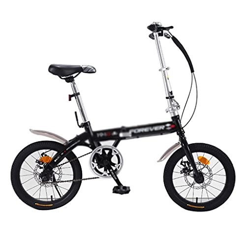 Vélos pliant : Vélos Pliables D'étudiant pour Garçon Pliant De 16 Pouces Léger Un Cadeau pour Les Enfants (Color : Black, Size : 16 inches)
