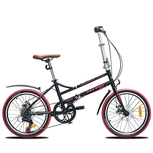 Vélos pliant : Vélos pliants pour Adultes vélo Pliable avec Frein à Disque à 6 Vitesses de 20 Pouces vélo de Banlieue léger à Cadre renforcé Portable avec Ailes Avant et arrière