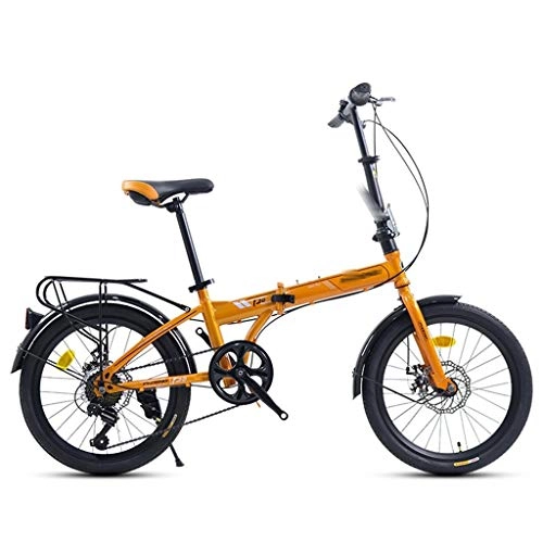 Vélos pliant : Vélos pliants Vélo de Sport 20 Pouces Vélo de Sport de Montagne Vélo Portable Ultra léger pour Hommes et Femmes Adultes (Color : Orange, Size : 145 * 10 * 110cm)