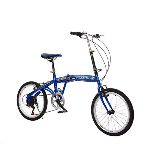 Vélos pliant : WJSW Vitesse Variable Vélos de Montagne Bicyclettes légères Volantes Frein à Disque à Cadre renforcé, Bleu