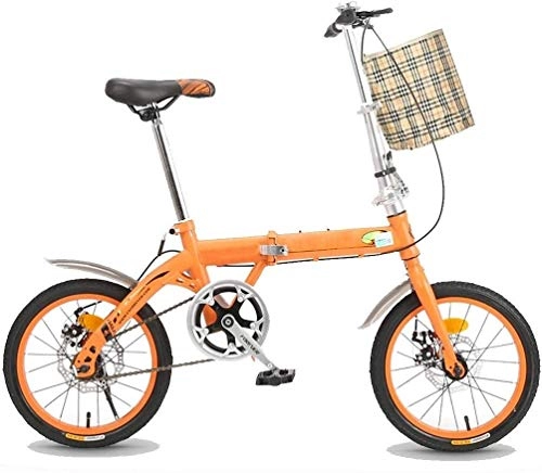 Vélos pliant : XIN 16po Pliant de vélo de Montagne Vélo monovitesse Étudiant extérieur Sport Cyclisme Portable Pliable Vélo Hommes Femmes Lightweight Folding Casual Damping vélo (Color : Orange, Size : 20in)