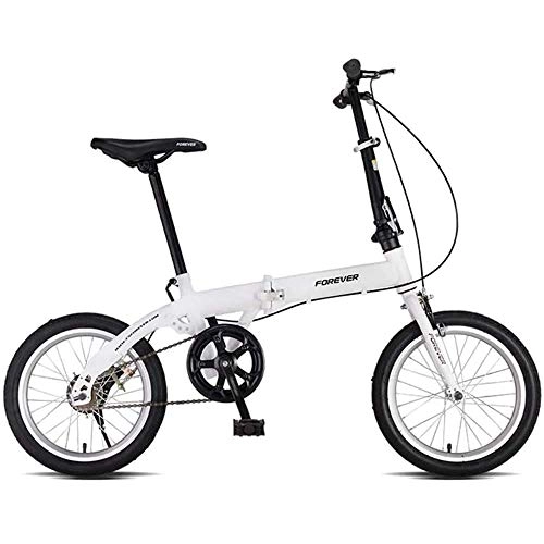 Vélos pliant : YANGMAN-L Vélos pliants, 16 Pouces Adulte vélo Pliant Portable Ultra léger vélo mâle et Femelle étudiants vélo, Blanc