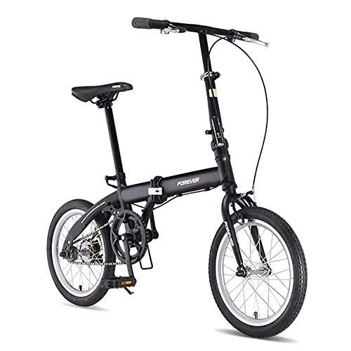 Vélos pliant : YANGMAN-L Vélos pliants, 16 Pouces Adulte vélo Pliant Portable Ultra léger vélo mâle et Femelle étudiants vélo, Noir