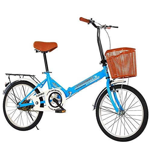 Vélos pliant : YANGMAN-L Vélos pliants, vélo Pliant Unisexe 20 Pouces Sport de Haut en Acier au Carbone vélo Portable, Bleu