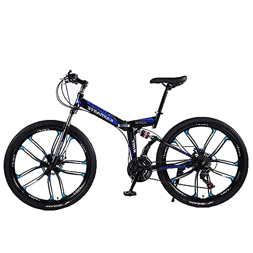 Vélos pliant : YSJJLRV Vélos De Vélo De Vélos Bleu De 24 Pouces Pour Vélos De Vélo Pour Vêtements De Plein Air Et Antidérapants Pneus Résistants à Usure De Vélos Pliables Pratique Vélos De Montagne Et(Size:27 Speed)