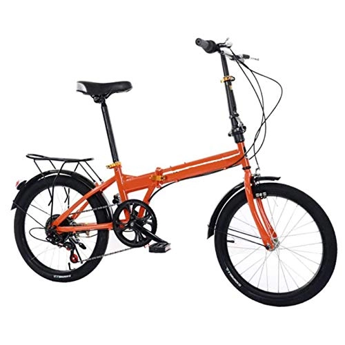 Vélos pliant : Yunyisujiao Mini vélo Pliant léger de 20 Pouces, vélo Ultra léger à Vitesse Variable, Petit vélo Portable, vélo de Ville de Route d'étudiant (Color : Orange)
