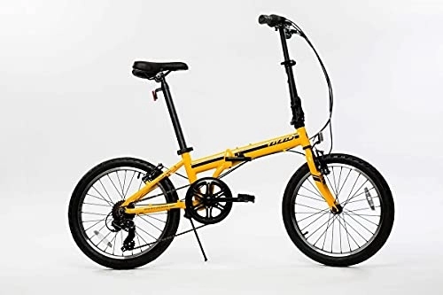Vélos pliant : ZiZZO Campo Vélo pliable 50, 8 cm avec 7 vitesses, potence réglable, cadre en aluminium léger (jaune)