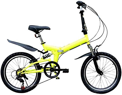 Vélos pliant : ZXL Vélos de Montagne, 20 Pouces Vélo Pliant Mini Petit Portable Absorption Des Chocs Vitesse Variable Vélo Vélo Vélos Adulte Étudiant-Jaune, Jaune