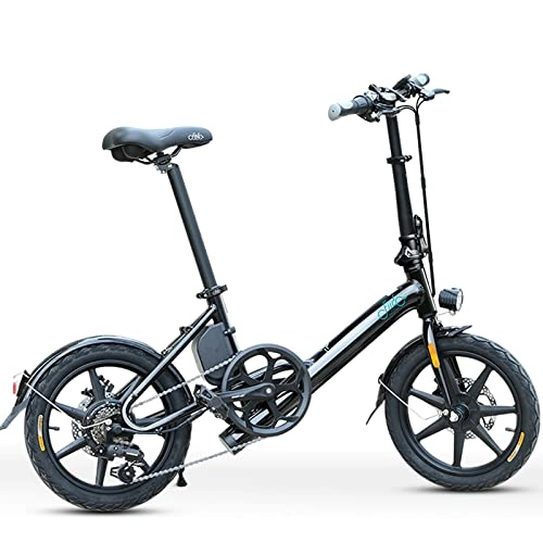 Vélos électriques : 0℃ Outdoor Nouveau Vélo Électrique Adulte Pliable, Vélo Électrique de Banlieue Pliant de 16 Pouces, Vitesse Maximale 25KM / H, Engrenages de Transmission Professionnels à 6 Vitesses, Noir, 10.5A / 100km